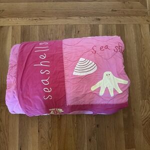 pottery barn pink quilt She Sells Seashells  theme Full